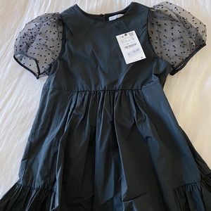 Girls ZARA dress. Black chiffon size 9 NWT